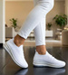 Białe wsuwane buty sportowe /H2 17270 W101/