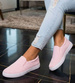 Wsuwane pastelowe trampki damskie slip on Różowe /G8-2 13607 T171/