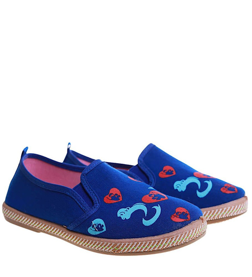 Wsuwane niebieskie tenisówki dziewczęce /E5-1 7834 S095/