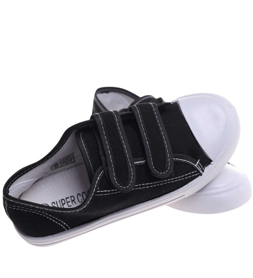 Czarne tenisówki chłopięce na rzepy buty do szkoły /E5-1 18101 T189/