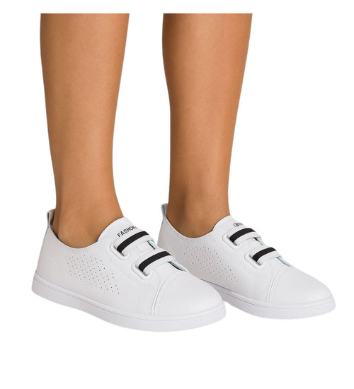 Tenisówki slip on Wsuwane białe ażurowe /A5-2  17890 T185/