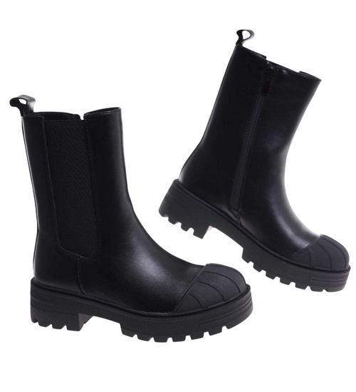 Czarne wysokie botki z ociepleniem /J5-2 H2 18423 T2/