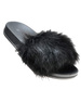 Wygodne damskie klapki z futerkiem Czarne /E8-2 7138 S199/