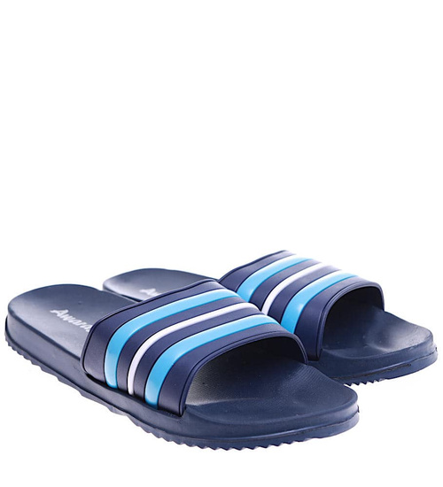 Basenowo plażowe klapki męskie Granatowe /C6-1 15840  T131/