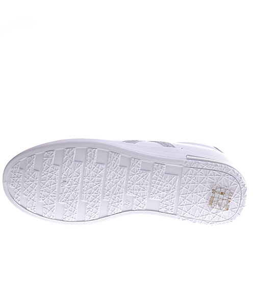 Białe trampki sneakersy na niskim koturnie /C6-3 13013 T593/