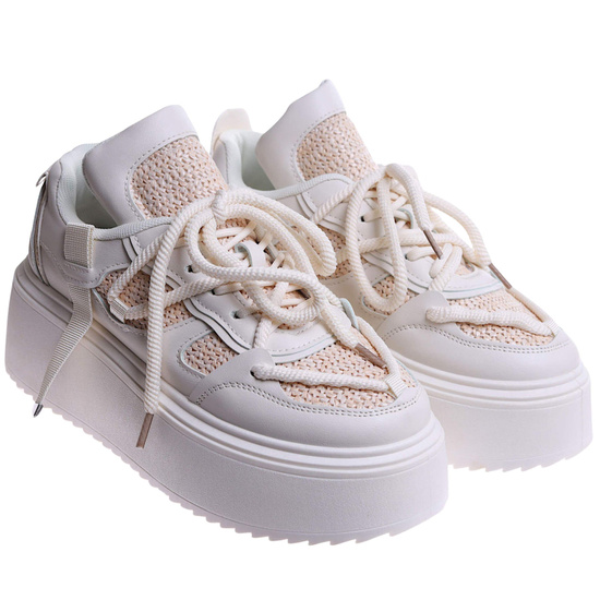 Beżowe trampki na platformie Seastar /G7-1 17345 S587/