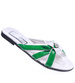 Klapki damskie na płaskim obcasie biało zielone /H2 14343 T005/