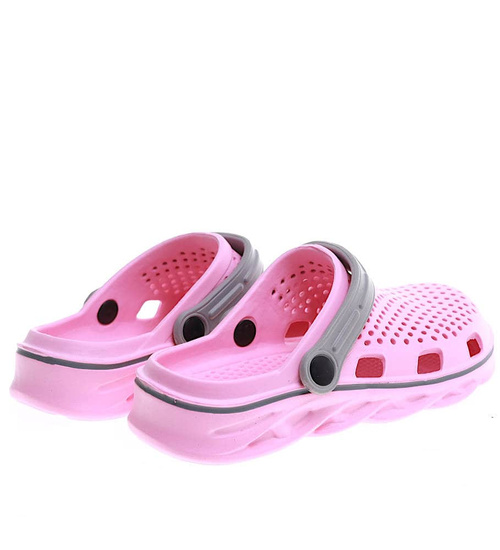 Kryte różowe szare klapki na basen /G6-1 16274 S196/