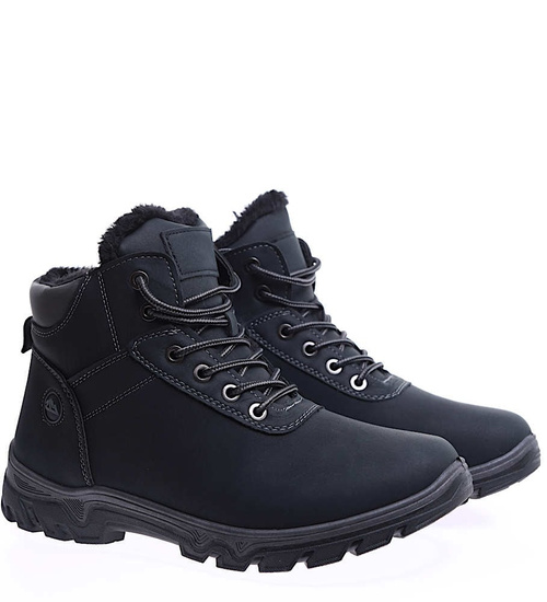 Zimowe czarne męskie buty trekkingowe /G5-3 15337 T630/