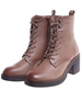Sznurowane botki workery na obcasie Khaki /i4-3h2 18407 W385/