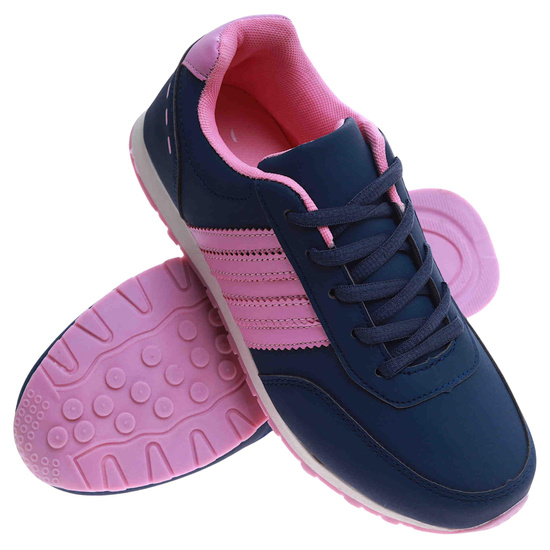 Granatowo różowe damskie buty sportowe /G5-2 17417 T301/