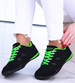 Zamszowe czarno zielone buty sportowe /A8-3 14732 S242/