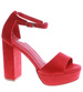 Czerwone sandały na wysokim obcasie /G5-1 14054 S243/
