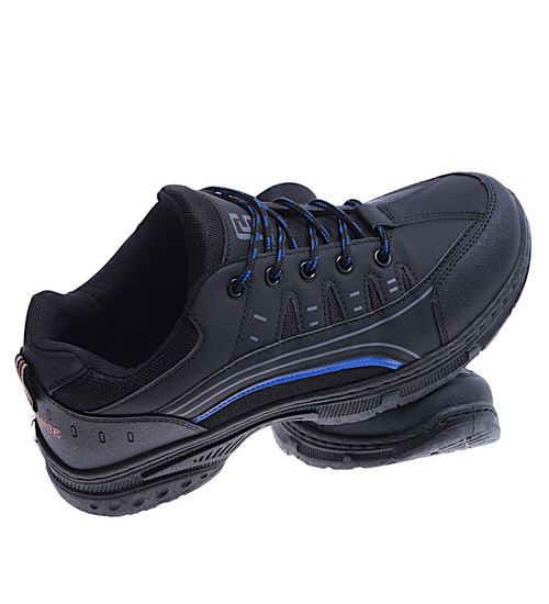 Czarne sportowe buty męskie trekkingowe /B1-1 14680 T430/