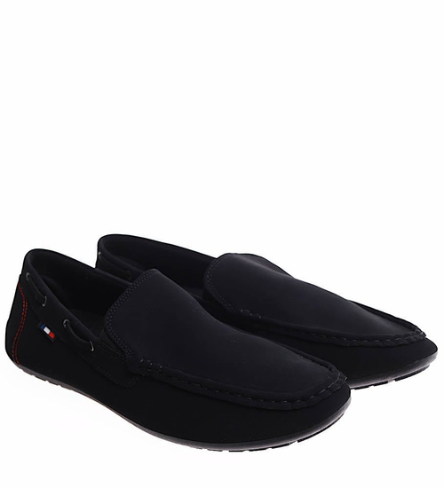 Czarne wsuwane półbuty mokasyny /B2-3 16628 S396/