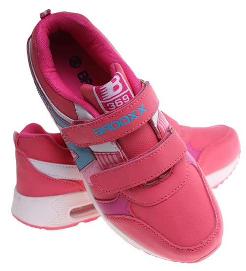 Dziewczęce różowe buty sportowe na rzepy /G5-2 18128 T292/