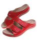 Czerwone klapki damskie na rzepy /B2-2 17859 T286/