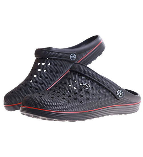 Czarne klapki sandały z paskiem /G12-1 4933 S196/