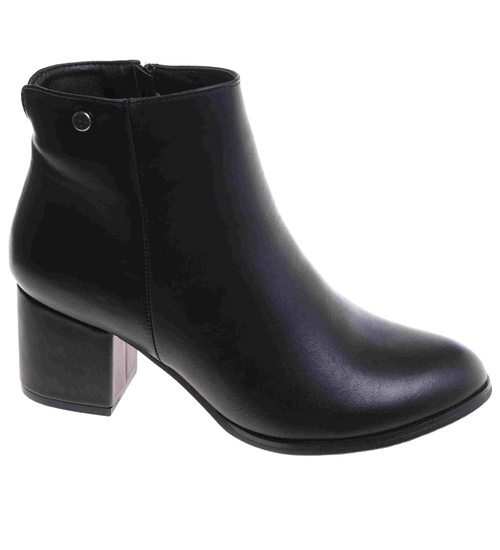 Klasyczne czarne botki na niskim obcasie /G3-2 +H2 18189 T399/