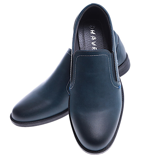 Wsuwane męskie półbuty turkusowe pantofle /B7-2 14662 T438/