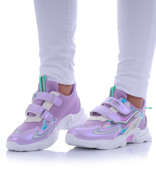 Fioletowe dziewczęce buty sportowe /D2-2 17426 T203/