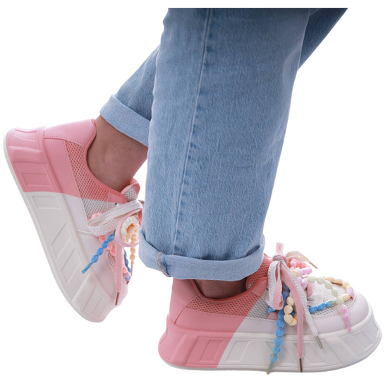 Różowo beżowe trampki Seastar na platformie /D8-2 17317 T584/