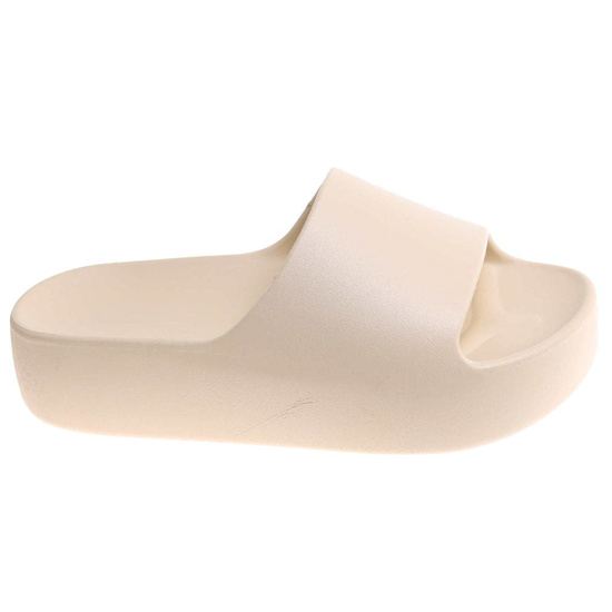 Beżowe wodoodporne klapki plażowe na platformie /A1-3 17849 G182/