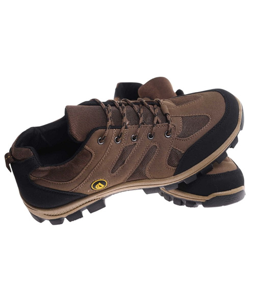Męskie buty trekkingowe Duże rozmiary Brązowe /D3-1 18194 T435/