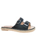 Zamszowe klapki damskie espadryle Czarne /B2-3 11500 S392/