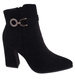 Czarne botki na obcasie słupku /E9-1 18260 W420/