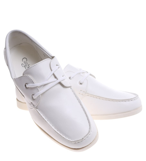 Wsuwane białe męskie mokasyny /G6--1 16762 T099/