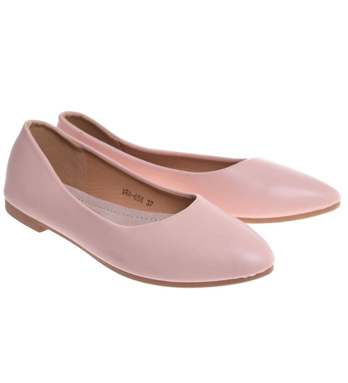 Cieliste baleriny damskie gładkie /J5-1 18626 W55/