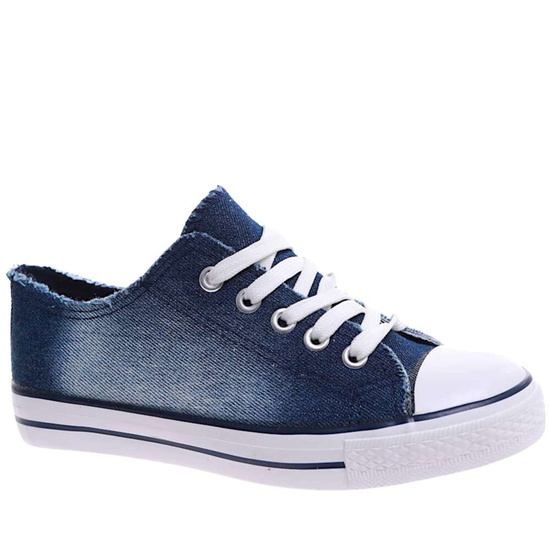 Granatowe wiązane trampki dla dziewczynki /A8-2 17285 T111/