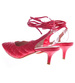 Pikowane czerwone buty wiązane na szpilce /A9-2 12203 T390/