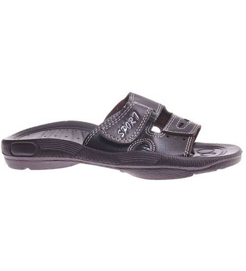 Brązowe klapki chłopięce /C2-1 12019 T097/ Brązowe klapki chłopięce /C2-1 12019 T097/