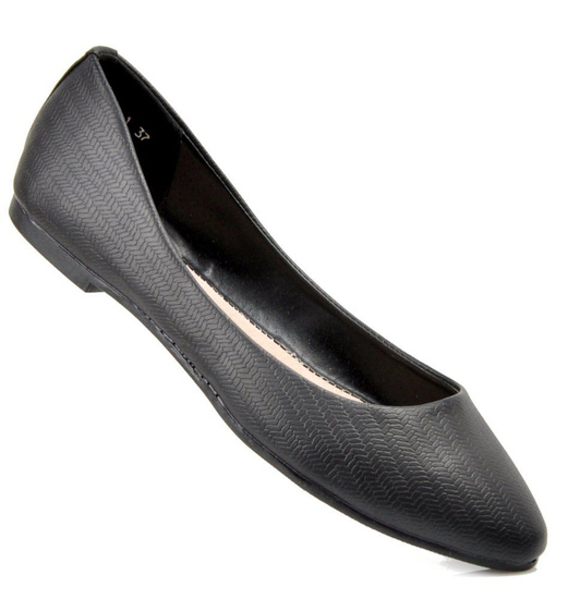 Czarne balerinki z migdałowymi noskami /C5-2 2756 S197/