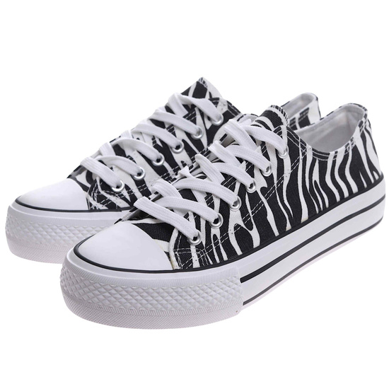 Trampki damskie na platformie Zebra /A8-3 17465 G230/