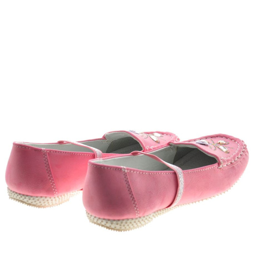 Dziewczęce balerinki z gumką Czerwone /C6-2 7966 S088/