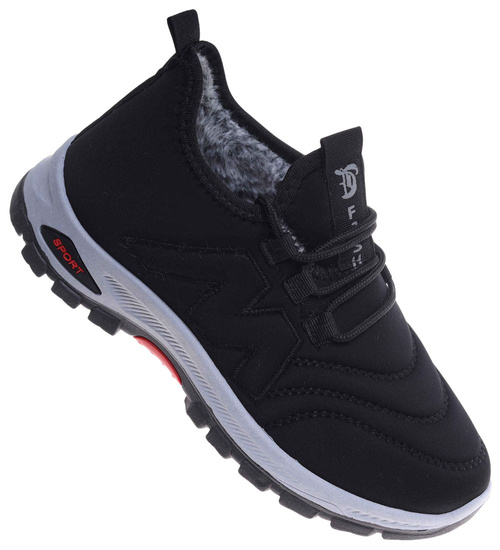 Ocieplane buty chłopięce sportowe Czarne /B5-2 18162 T336/