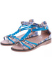 Niebieskie sandały paseczki na płaskim obcasie /F9-2 14188 T192/