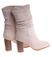 Beżowe eleganckie botki na obcasie /A2-3 18409 W383/