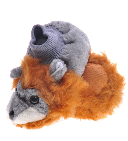 Szaro brązowe kapcie zwierzaki /E3-1 12959 T195/