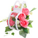Kompozycja kwiatowa- różowe róże w białym sercu /Komp112 P328/