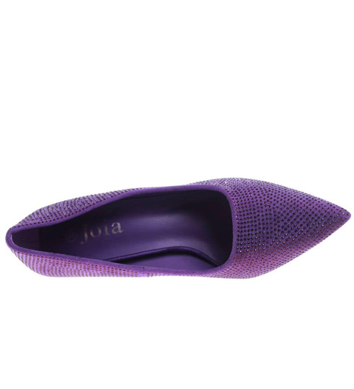 Fioletowe czółenka szpilki z dżetami /A4-3 17206 G121/