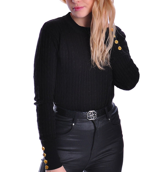 Casualowa czarna bluzka z guziczkami /H-2 K43  UB402 T175/