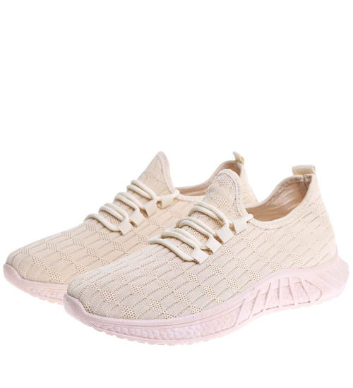 Beżowe wsuwane buty sportowe /A5-2 16142 G181/