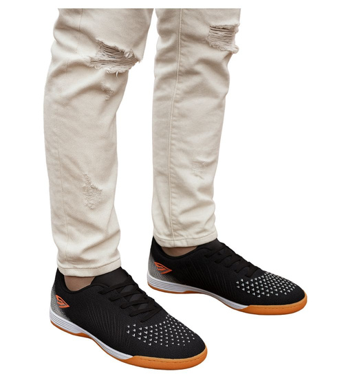 Czarne sznurowane trampki halówki męskie /F6-2 17414 T583/