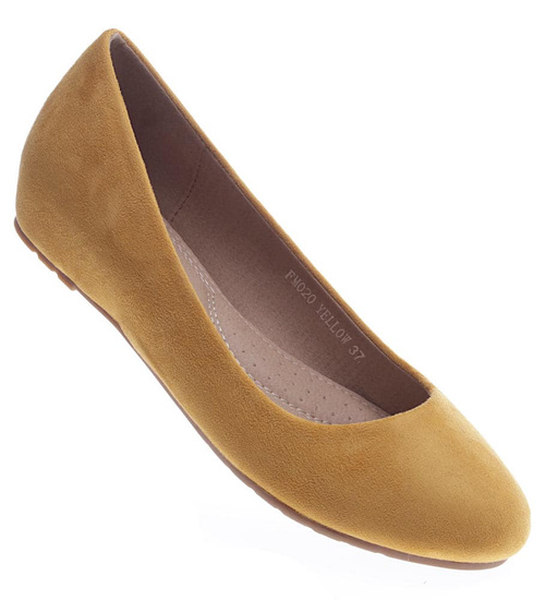 Żółte czółenka na niskim koturnie /G5-3 13179 S197/