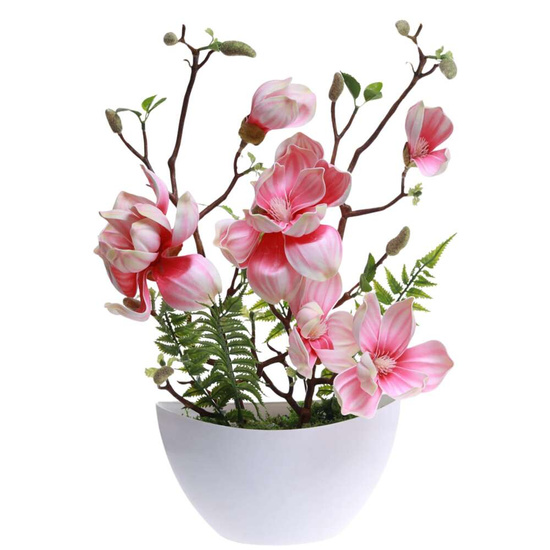 Różowa lilia w doniczce- sztuczne kwiaty Kompozycja 45 cm KOMP59 PN432