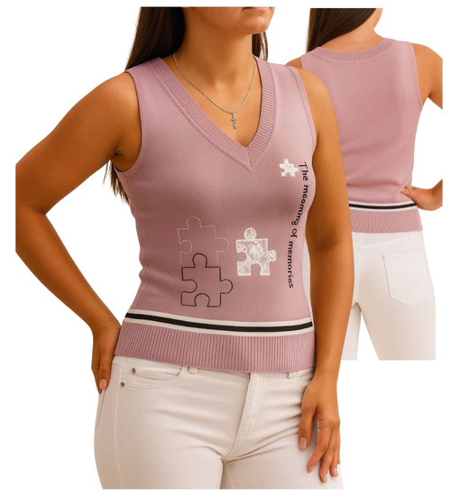 Różowa koszulka bezrękawnik /H2 K24 ub969 S0/